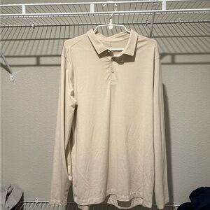 lululemon athletica Beige Long Sleeve Polo Shirt